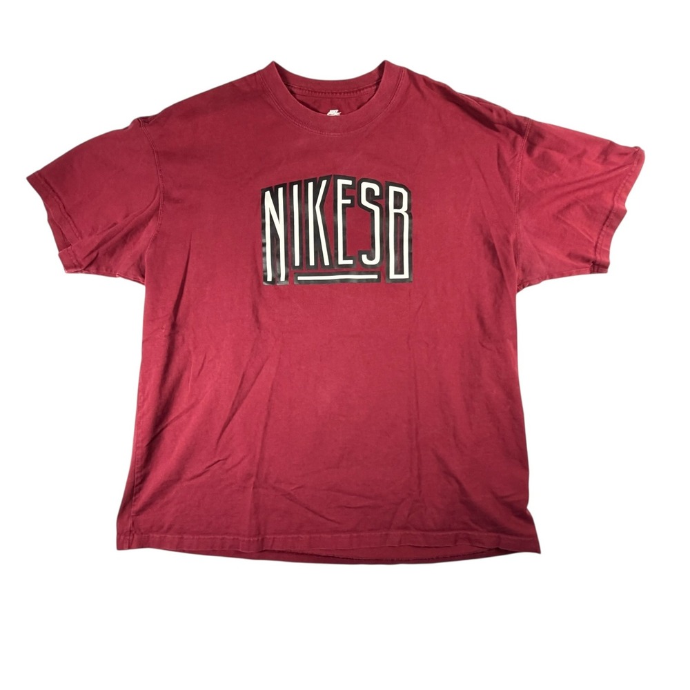 Nike SB Graphic T-Shirt Mens XL Burgundy Good DJ3632-638 Short Sleeve Logo Tee